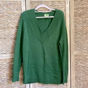 Green V Neck Sweater from Anthropologie, Size S